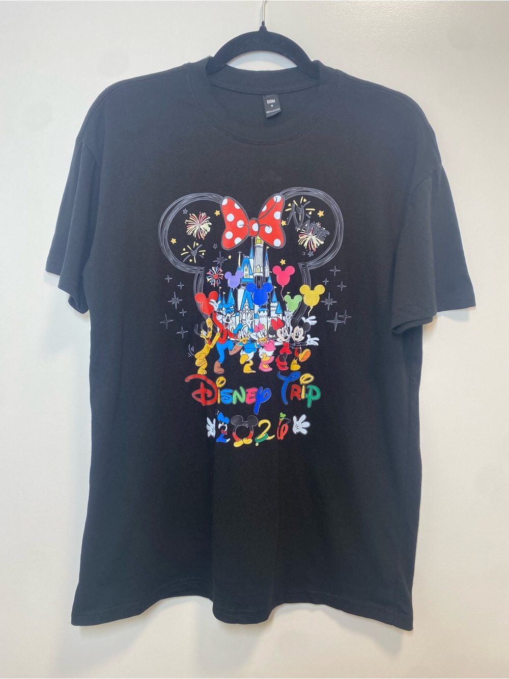 Disney Trip 2026 T-shirt Black Short Sleeve Crewneck 100% Cotton Size‎ M Family